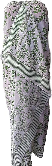 Women Cotton Floral Printed Sarong for Summer Beach Swimsuit