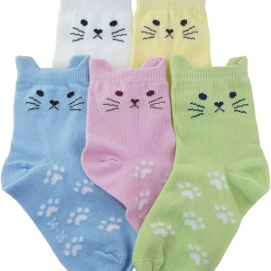 Girls Cotton Cute Socks Low Cut Ankle No Toe Seam Pack of 5