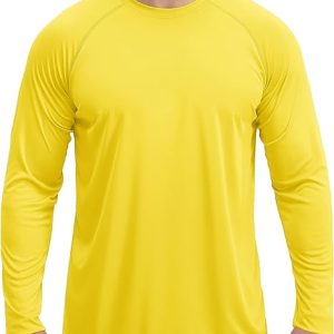 Men UV sunscreen yellow long sleeved clothes