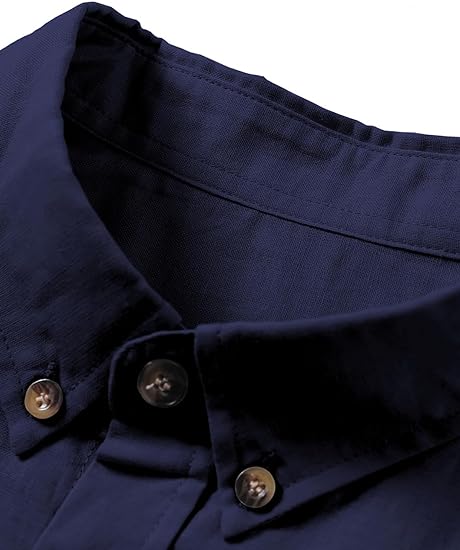 Mens Casual Linen Short Sleeve Shirts Summer Beach Tops - Image 5