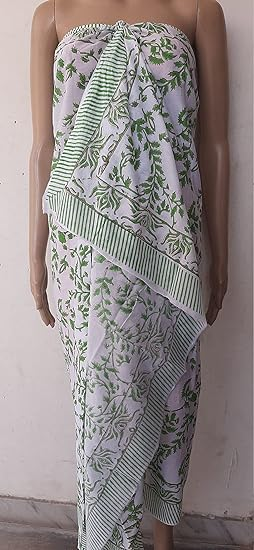 Women Cotton Floral Printed Sarong for Summer Beach Swimsuit - Image 4