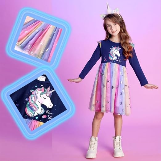 Girls Dresses Winter Long Sleeve Party Gifts for 3-7 Years - Image 4