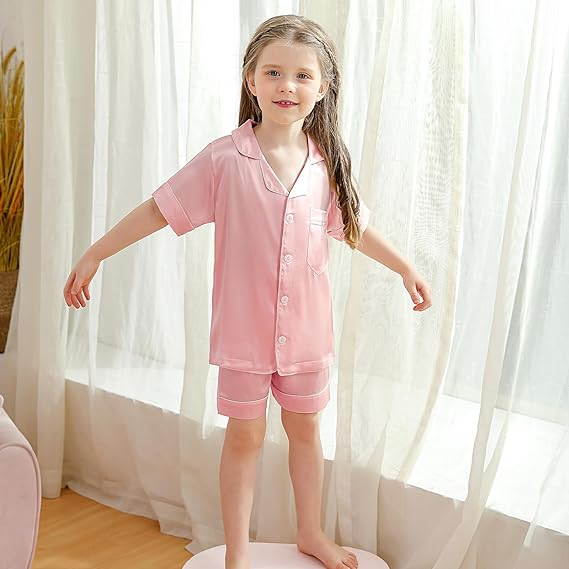 Girl Silk Pajama Sleepwear Nightwear Loungewear Clothes - Image 3