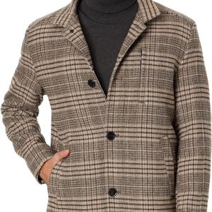 Brown Plaid Button jacket